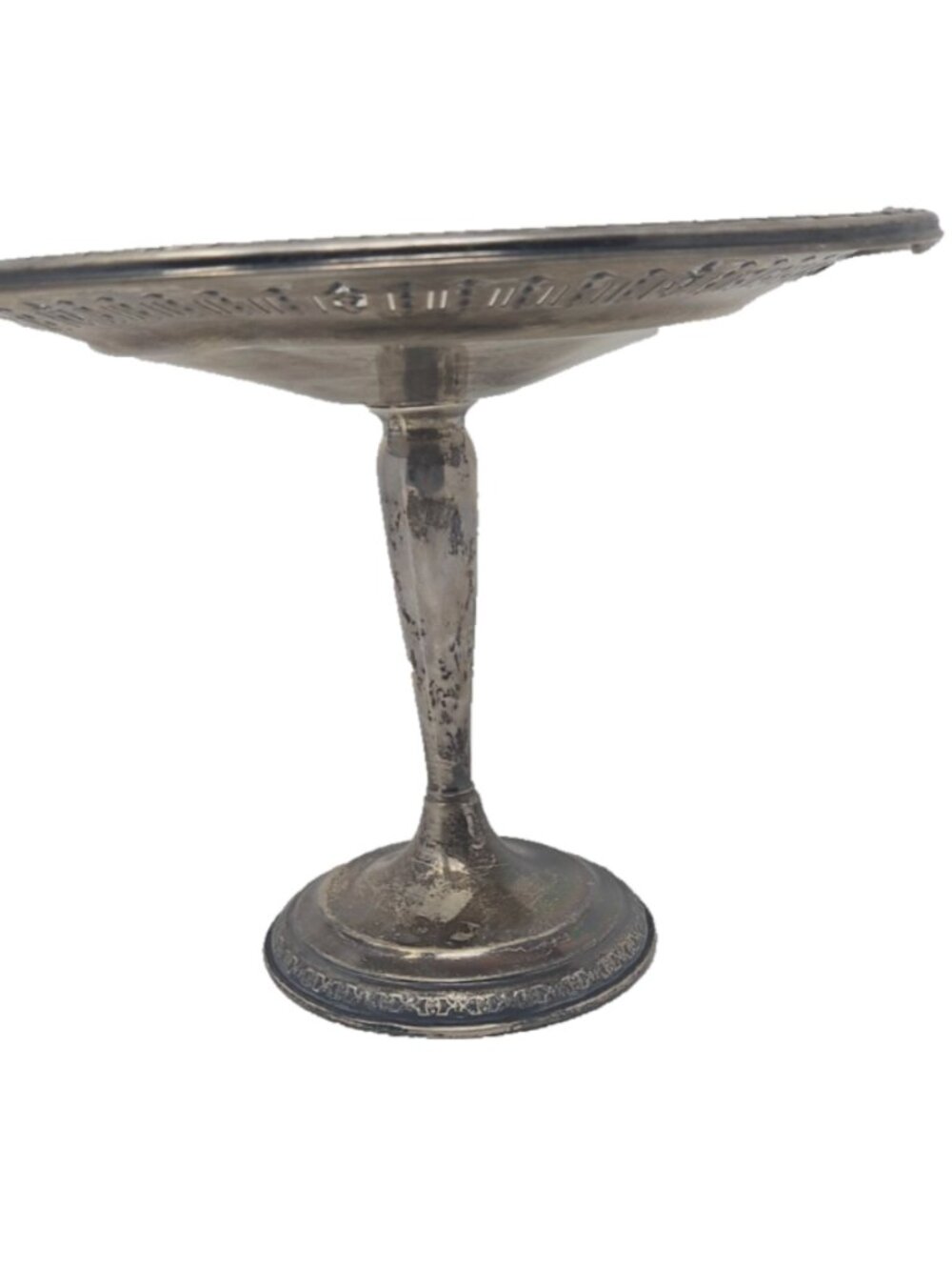 Antique 1907 Sterling Silver Pedestal Compote Tazza Matthews for JE Caldwell 6"H